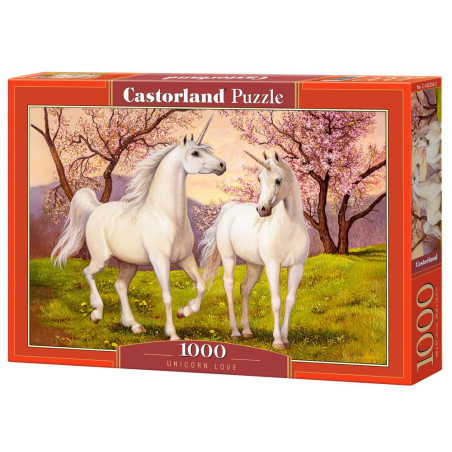 Пъзел Castorland от 1000 части - Любовта на еднорозите