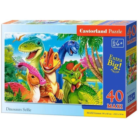 Пъзел Castorland от 40 XXL части - Динозавърско селфи