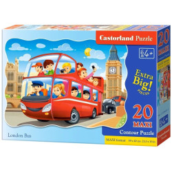 Детски пъзел Castorland от 20 XXL части - Лондонски автобус