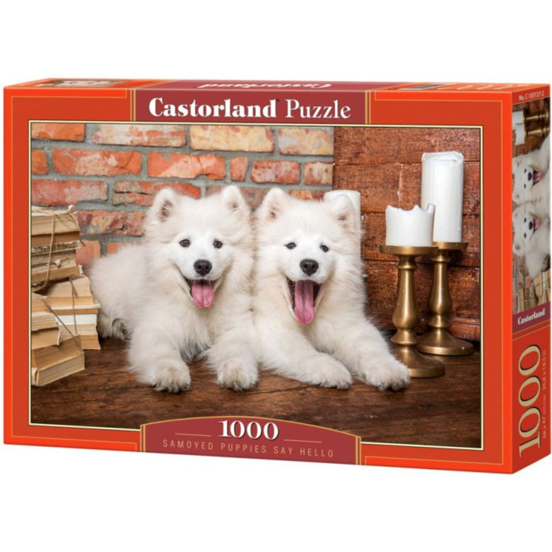 Пъзел Castorland от 1000 части - Кученца Самоед