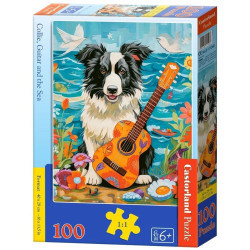 Пъзел Castorland от 100 части - Коли с китара край морето