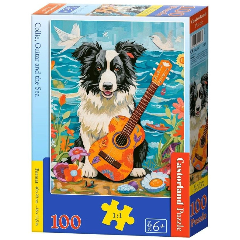 Пъзел Castorland от 100 части - Коли с китара край морето
