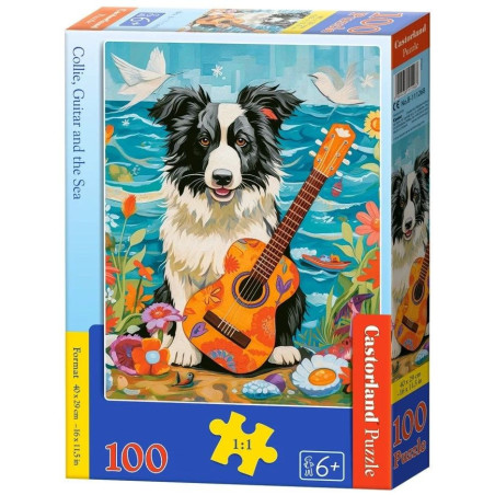 Пъзел Castorland от 100 части - Коли с китара край морето