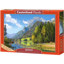Пъзел Castorland от 2000 части - Планинско убежище в Алпите