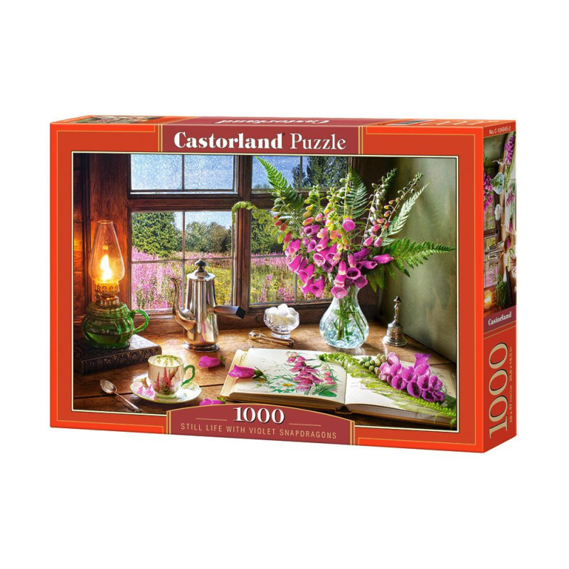 Пъзел Castorland от 1000 части - Натюрморт с виолетови Кученца