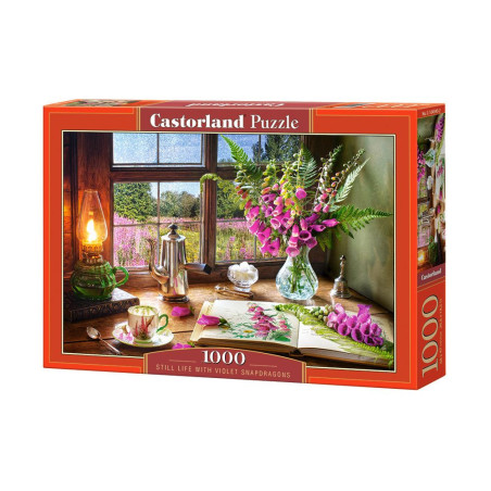 Пъзел Castorland от 1000 части - Натюрморт с виолетови Кученца