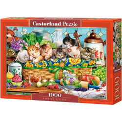 Пъзел Castorland от 1000 части - Задрямали котенца