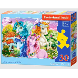 Пъзел Castorland от 30 части - Сладко селфи на еднорози