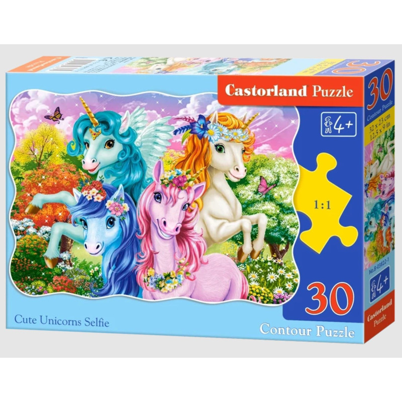 Пъзел Castorland от 30 части - Сладко селфи на еднорози