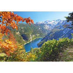 Navy blue lake in the Alps